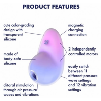 Вакуумно-волновой стимулятор с вибрацией Satisfyer Pixie Dust лилово-розовый