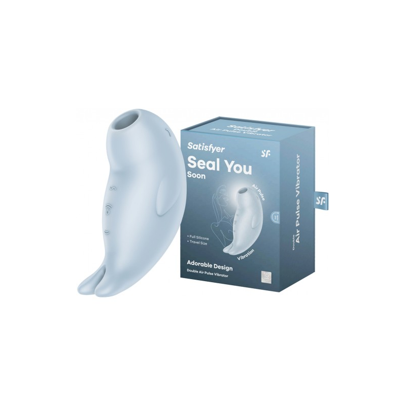 Вакуумно-волновой стимулятор клитора с вибрацией Satisfyer Seal You Soon голубой