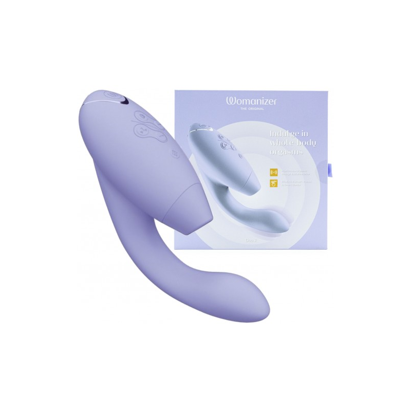 Роскошный вакуумный вибростимулятор для G точки и клитора Womanizer Duo 2 сиреневый