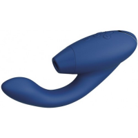 Роскошный вакуумный вибростимулятор для G точки и клитора Womanizer Duo 2 синий