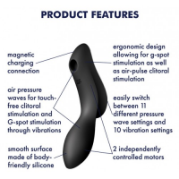 DEMO Вакуумный вибростимулятор для клитора и точки G Satisfyer Curvy Trinity 2 черный