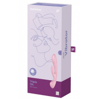 Двусторонний вибратор с клиторальным стимулятором Satisfyer Triple Oh Pink ДЕФОРМИРОВАННАЯ УПАКОВКА