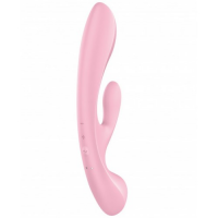 Двусторонний вибратор с клиторальным стимулятором Satisfyer Triple Oh Pink ДЕФОРМИРОВАННАЯ УПАКОВКА