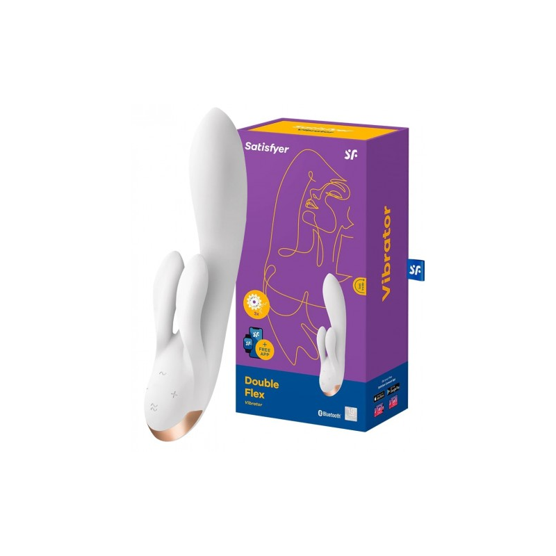 Смарт-вибратор с клиторальным стимулятором Satisfyer Double Flex White
