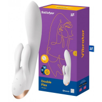Смарт-вибратор с клиторальным стимулятором Satisfyer Double Flex White