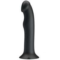 Универсальный черный вибратор с мощной присоской и пульсацией Murray 19 см