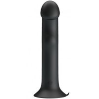 Универсальный черный вибратор с мощной присоской и пульсацией Murray 19 см