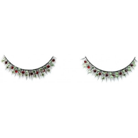 Накладные ресницы с красными и зелеными стразами Baci