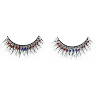 Накладные ресницы с красными и голубыми стразами Baci