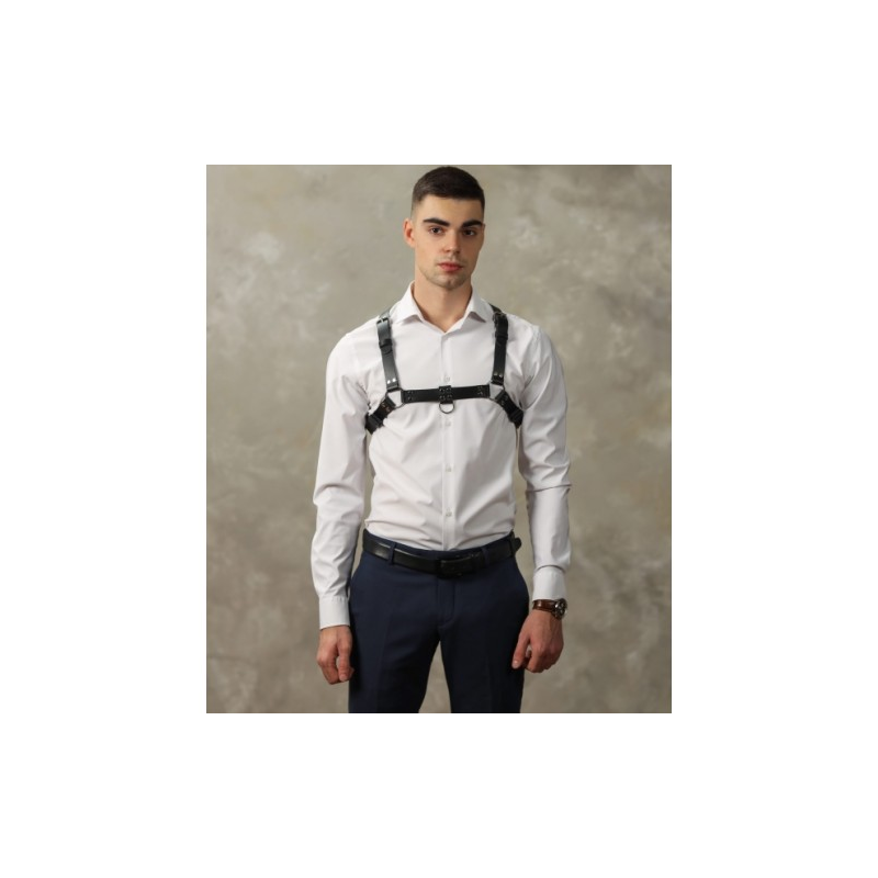 Двусторонняя БДСМ сбруя с заклепками для мужчин