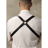 Двусторонняя БДСМ сбруя с заклепками для мужчин