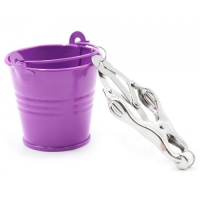 Серебряные клипсы на соски с фиолетовыми ведерками
