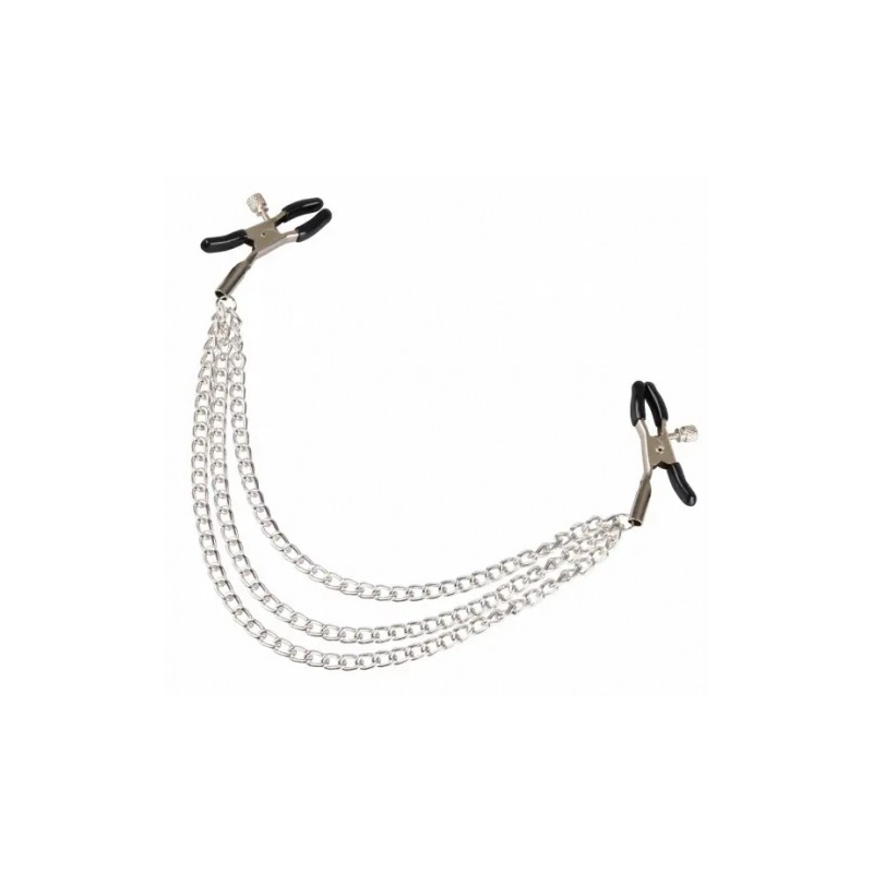 Зажимы для сосков с тремя цепочками