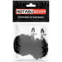 Зажимы на соски с черными помпонами Notabu