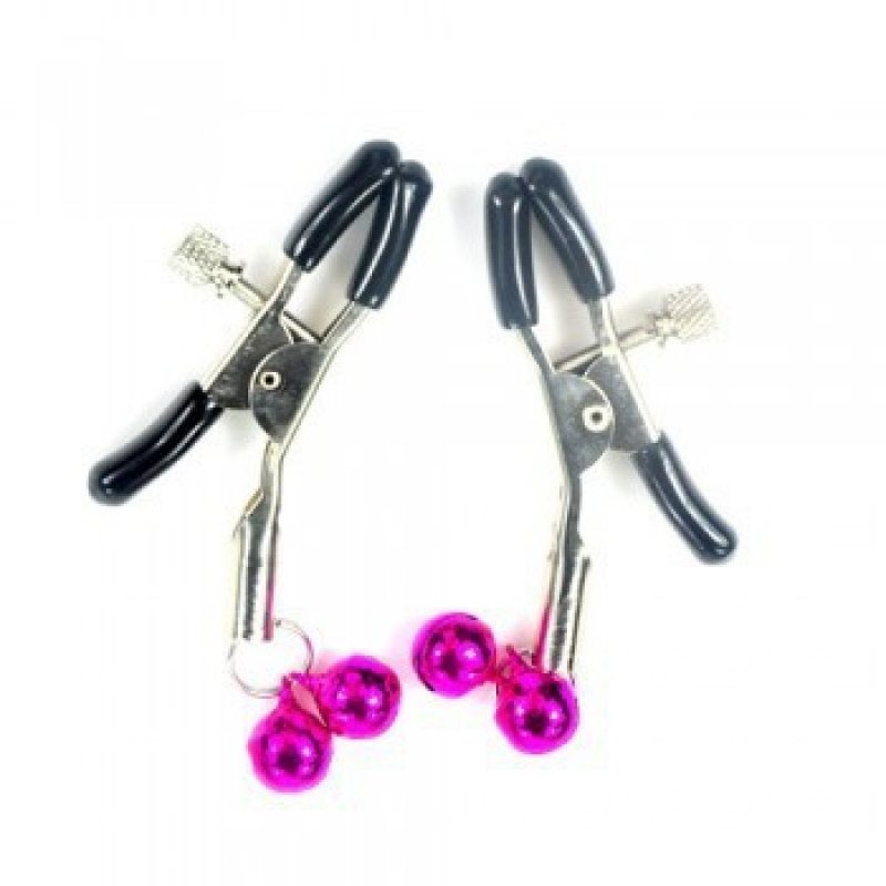 Зажимы для сосков с розовыми бубенчиками