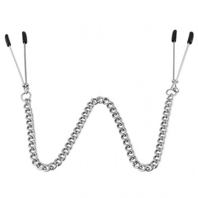 Длинные зажимы с цепочкой Silver