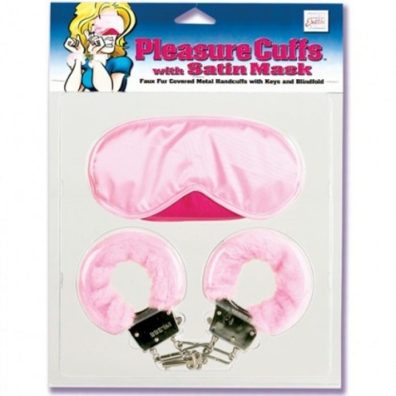 Эротический набор из розовой маски и наручников