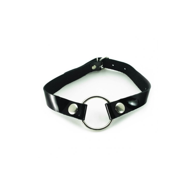 Кляп с кольцом на кнопках тёмный лак