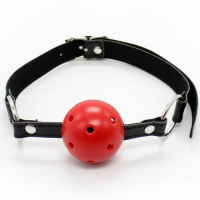 Красный дышащий кляп-шар