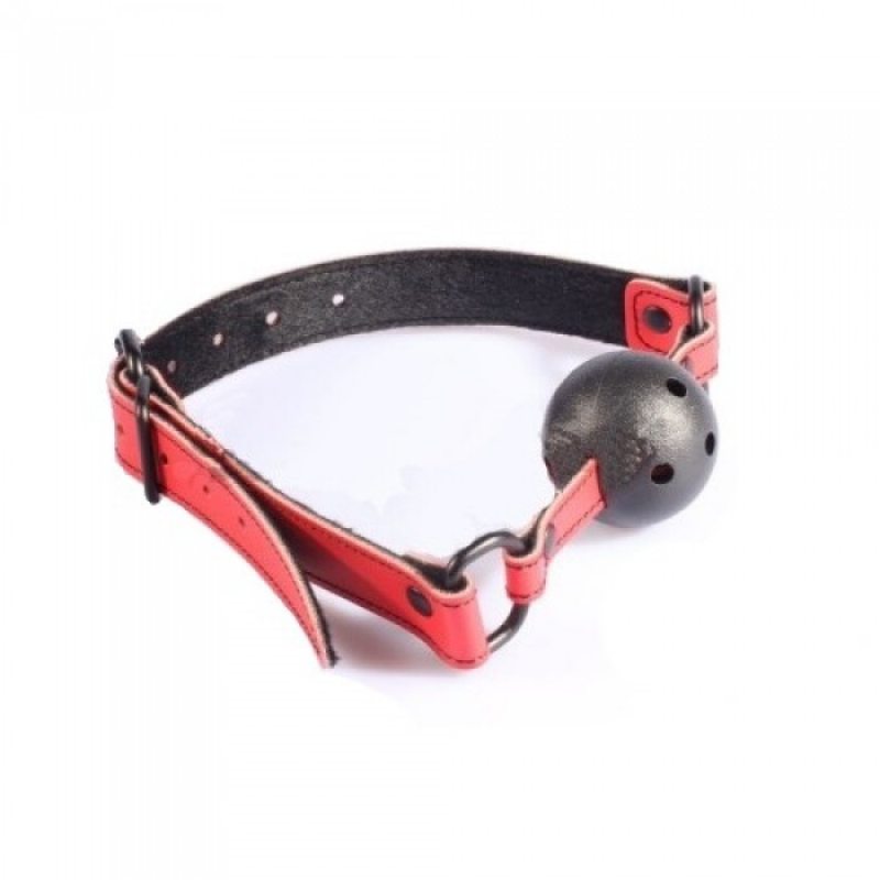 Мяч-кляп красный