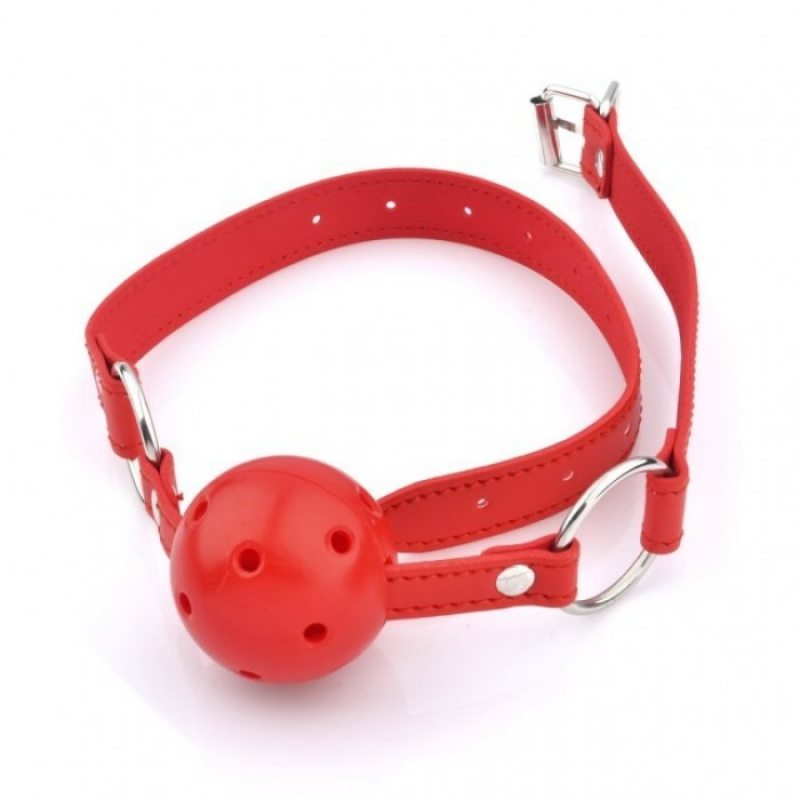 Мяч-кляп на кольцах глянцевый