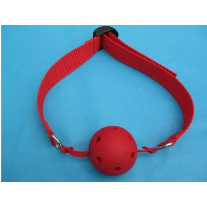 Дышащий мяч-кляп красный