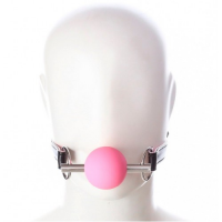 Розовый кляп-шар из медицинского силикона