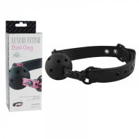 Дизайнерский дышащий черный кляп Luxury Fetish Ballgag