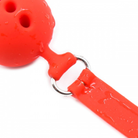 Дышащий кляп-шар из силикона Red L