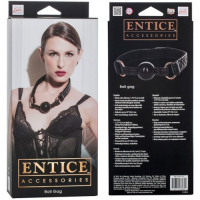 Силиконовый кляп на стеганом ремне с меховой подкладкой Entice Ball Gag