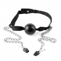 Кляп FF Ball Gag and Nipple Clamp