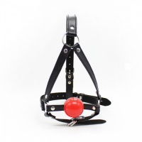 БДСМ маска с кляпом и фиксацией подбородка