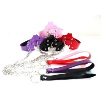 Ошейник с поводком летучая мышь красный