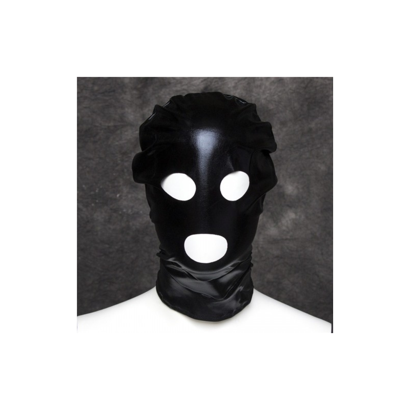 Черная блестящая маска из спандекса