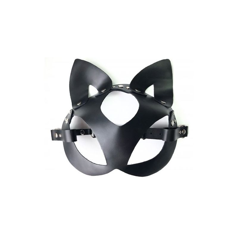Соблазнительная кожаная маска-котик ручной работы