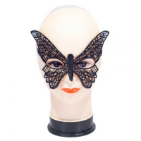 Черная маска-бабочка из кружева