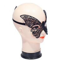 Черная маска-бабочка из кружева