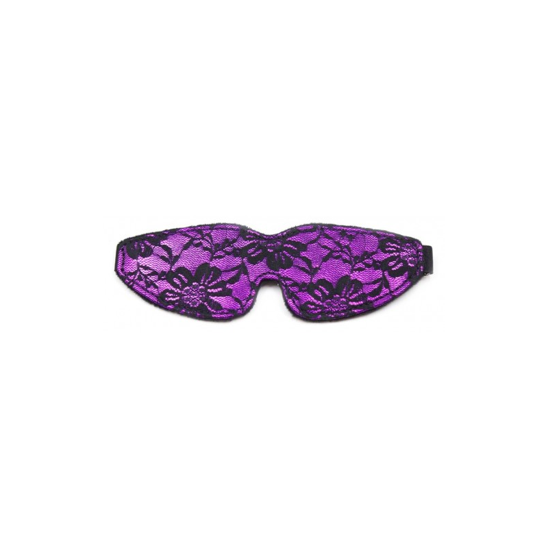 Кружевная черно-фиолетовая маска на глаза