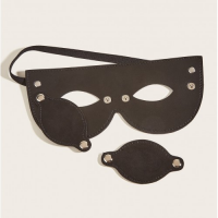 Черная БДСМ маска со съемными шорами на глаза