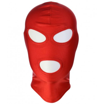 Красная маска для лица с прорезями для рта и глаз