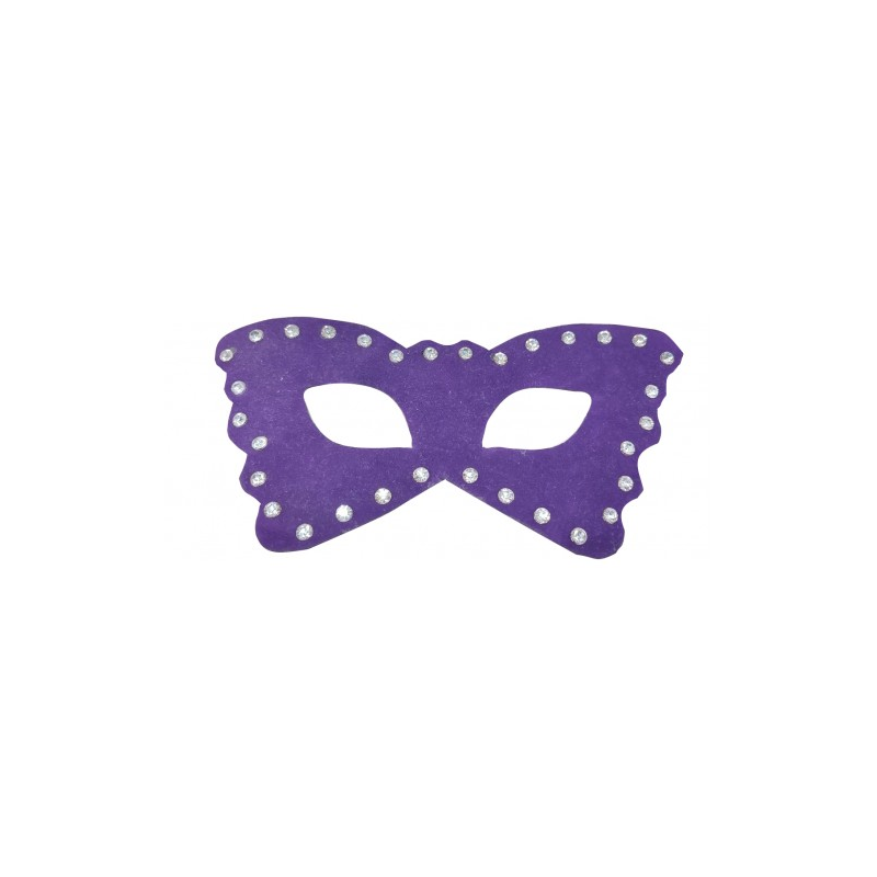 Маска БДСМ со стразами фиолетовая