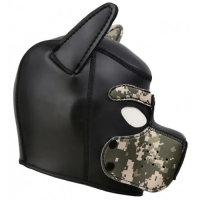 Фетиш-маска собаки Angry Dog L черный хаки