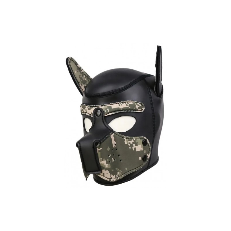 Фетиш-маска собаки Angry Dog L черный хаки