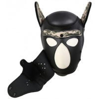 Фетиш-маска собаки Angry Dog L черный хаки