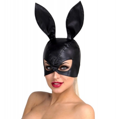 Черная БДСМ маска зайчика Mensdreams