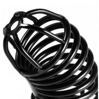 Черный стальной пояс верности мужской диаметр запорного кольца 4,5 см