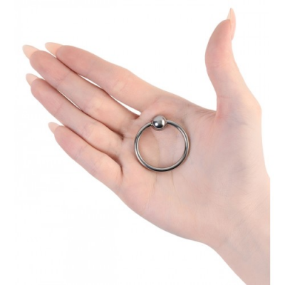 Металлическое кольцо с шариком-стимулятором под головку пениса Metal by Toyfa