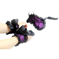 Кружевной черно-фиолетовый набор для эротических игр