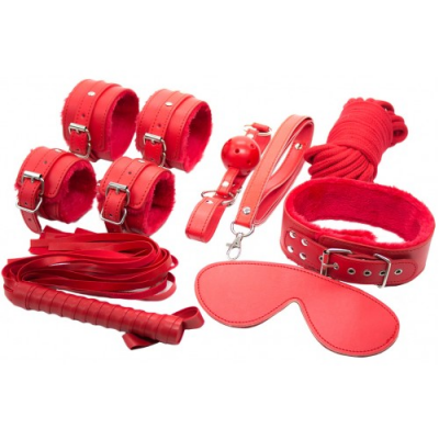 БДСМ набор из 7 предметов красного цвета