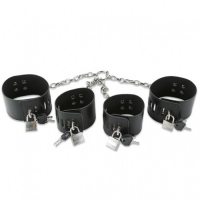 Бондажные наручники и поножи на цепях